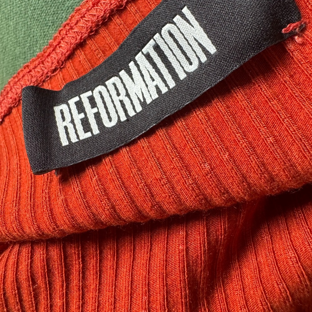 Reformation Moss Terracotta Skirt crop top Set XS - Picture 6 of 14